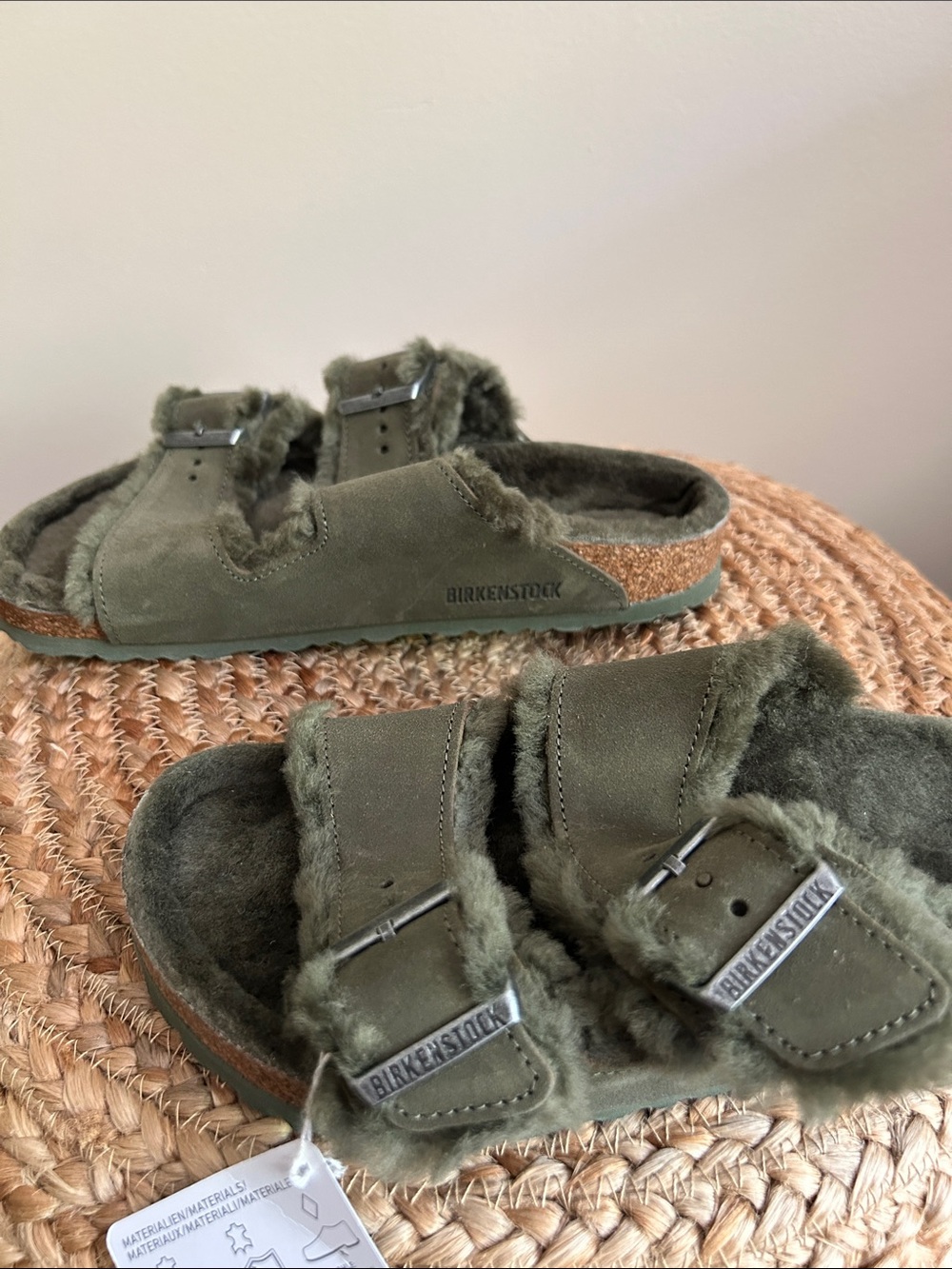 Birkenstock Arizona Shearling Sandal Thyme - Picture 7 of 8